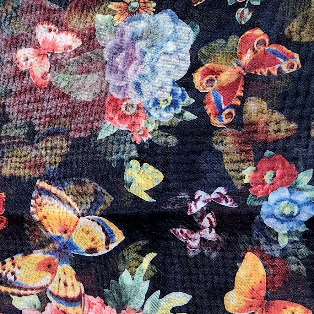 Anthropologie Floral/Butterfly Pattern Neck Scarf